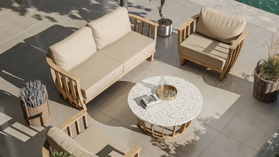 lucca wooden lounge set