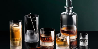 diamond cut crystal set