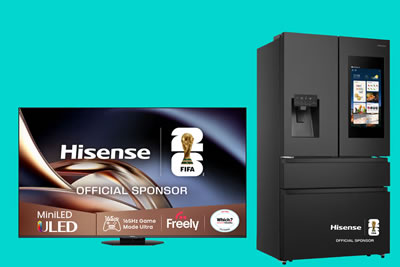 hsense uq8 tv and pureflat fridge freeze