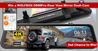 Win a Wolfbox G900Pro Rear View Mirror Dash Cam